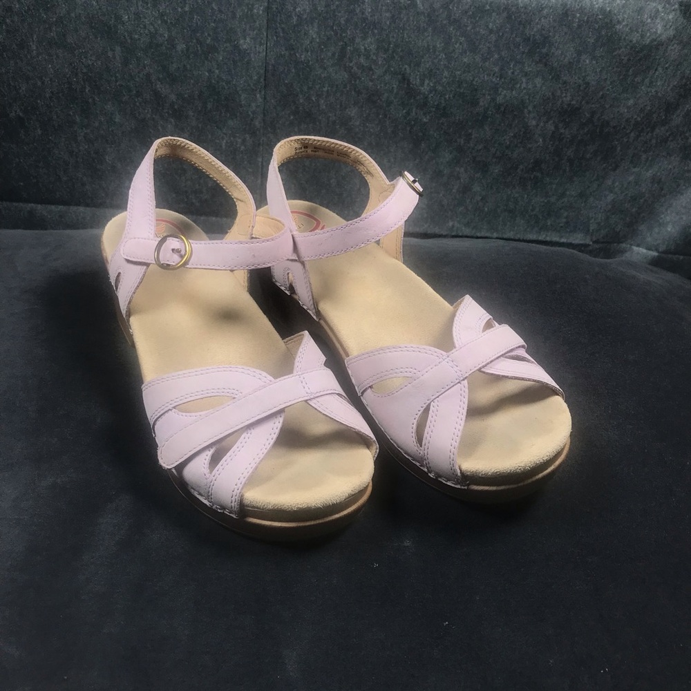 Dansko Leather Season Cross-Strap Ankle Strap Wedge Sandals EU 40 9.5-10
